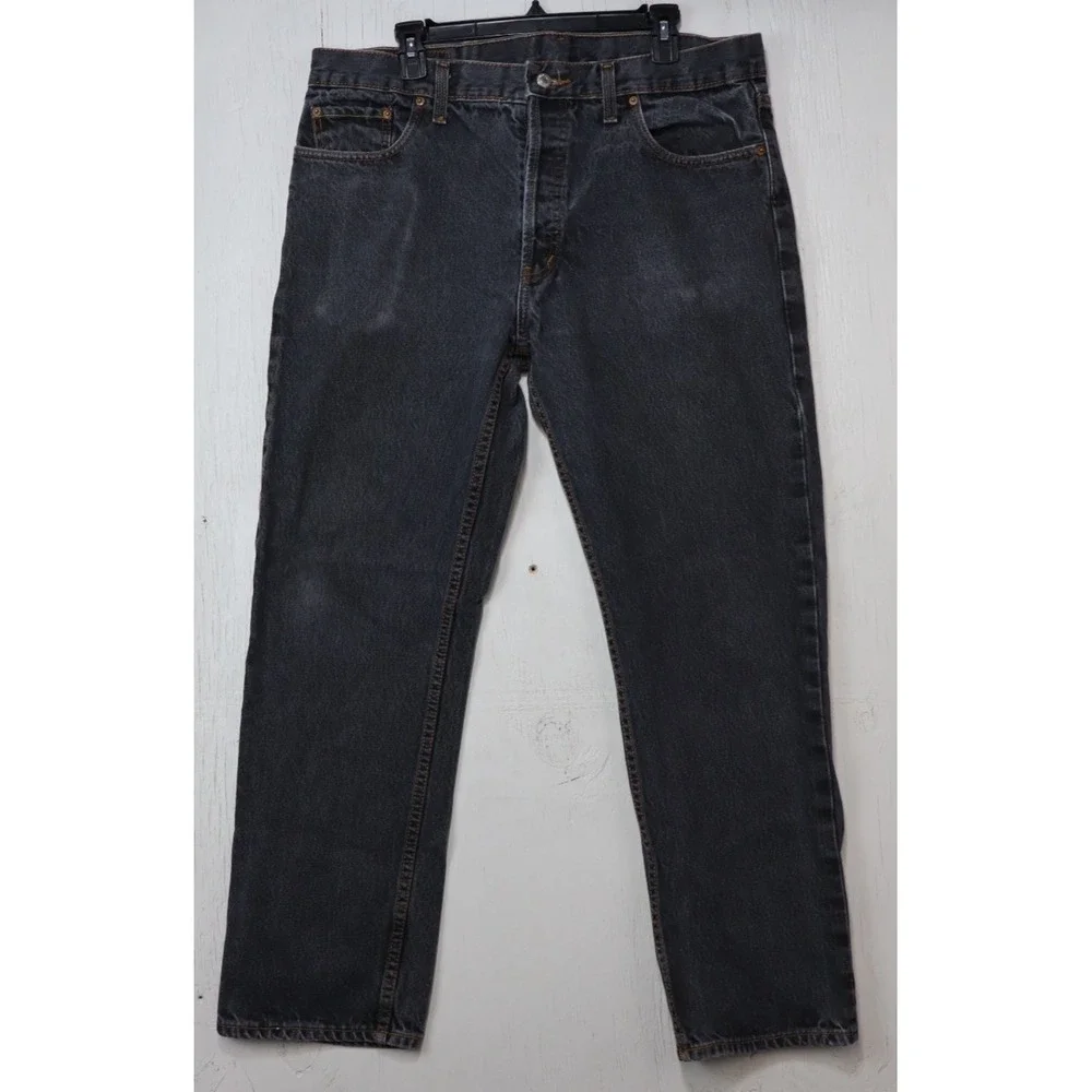 Vintage Levis 501 XX  Jeans Mens Size 38x30 Gray USA Made Button Fly Y2K Vintage